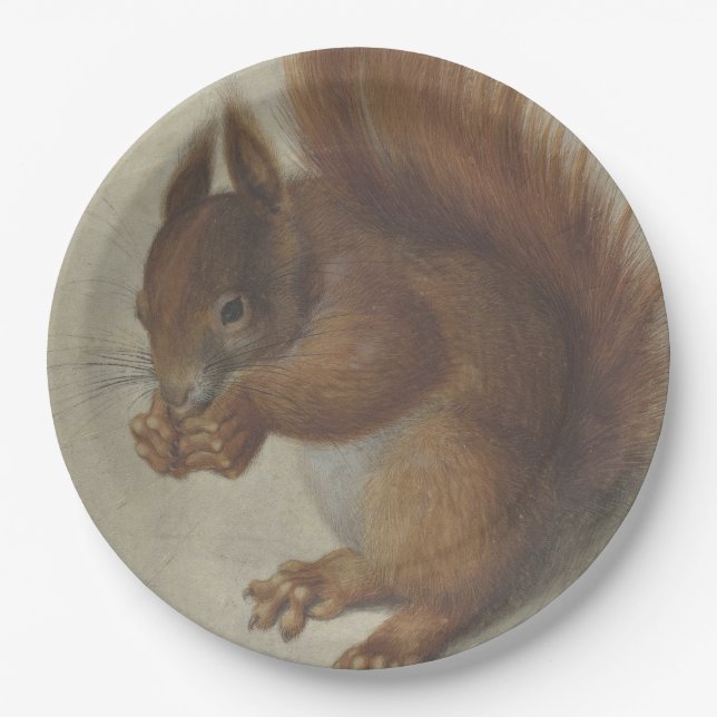 Red Squirrel (by Hans Hoffmann) Paper Plate (Front)