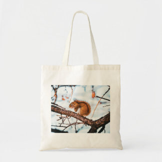 Red Squirrel Card Tote Bag