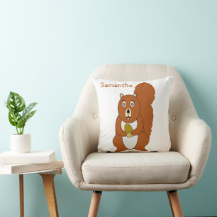 Red Squirrel Design Personalised Cushion
