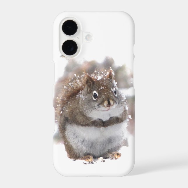 Red Squirrel in Snow iPhone 8/7 Plus Case (Back)