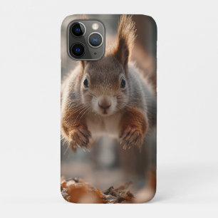 Red Squirrel Leaping in Frosty Forest Case-Mate iPhone Case