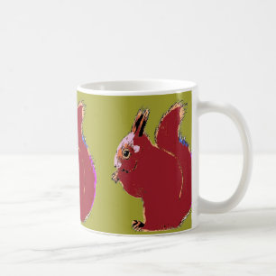 Red Squirrel Olive Pop Art Mug