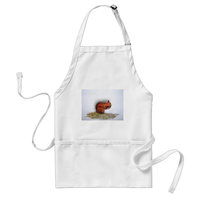 Red Squirrel pine cone Standard Apron (Front)
