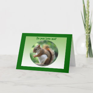 Red Squirrel Valentine Holiday Card