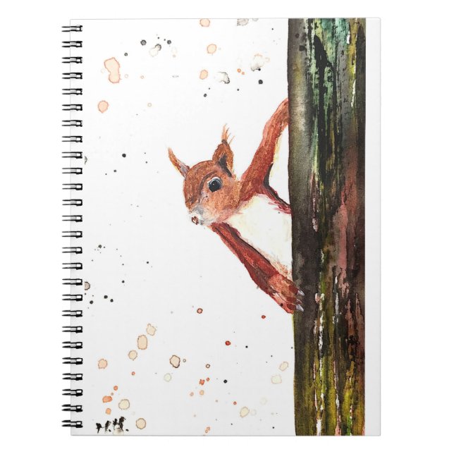 Red Squirrel watercolor painting Notebook (Front)