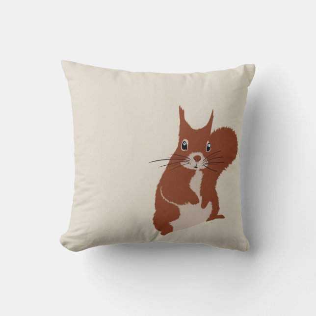 Red Squirrel Winter Snow Cute Animals pillow (Front)