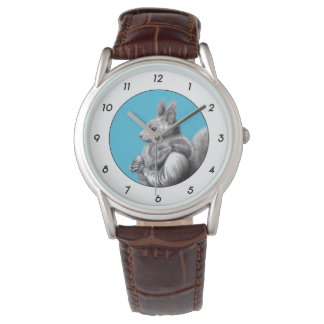 Red Squirrel with Gray Squirrel Scarf (Blue) M3 Watch