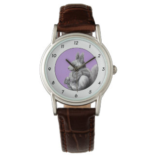 Red Squirrel with Gray Squirrel Scarf (Sumire) W2 Watch
