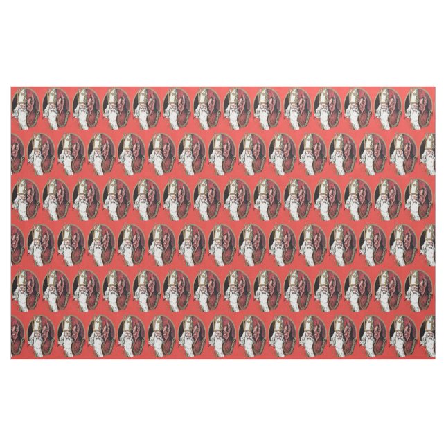 Red St Nicholas Krampus Fabric (Yard)