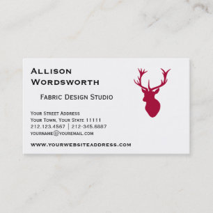 Red Stag Head Christmas or Stag Party Business Card