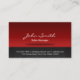 Red Stage Sales Manager Business Card