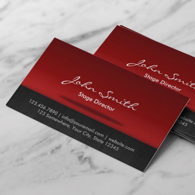 Red Stage Stage Director Business Card (Creator Uploaded)