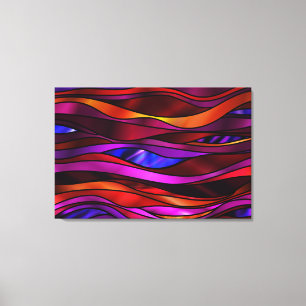 Red Stained Glass Abstract Canvas Print