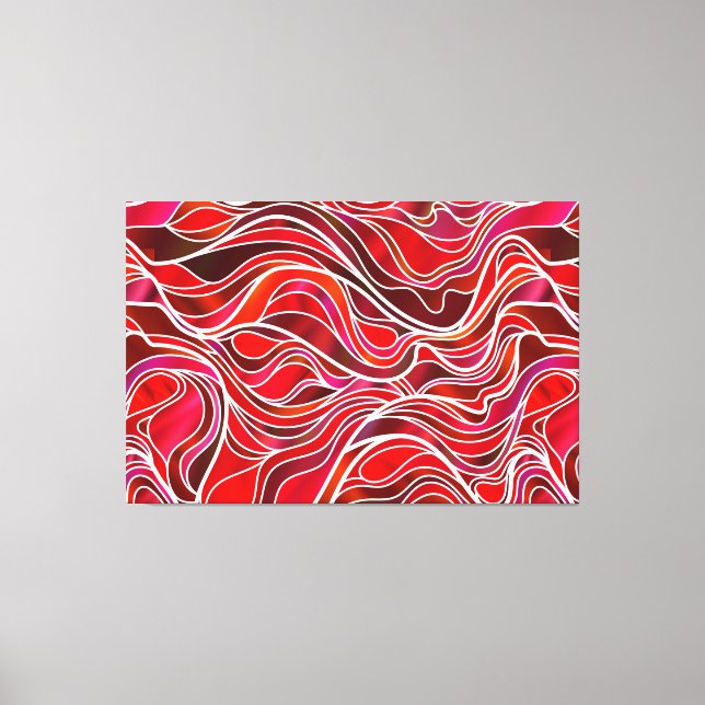 Red Stained Glass Abstract Canvas Print (Front)