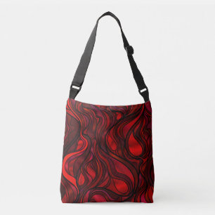 Red Stained Glass Abstract Crossbody Bag