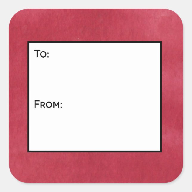 Red Stained Glass Gift Tag Stickers (Front)