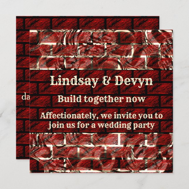 Red stained or scratches on grate or brick effect invitation (Front/Back)