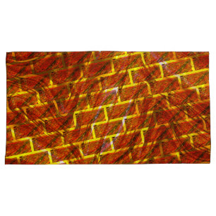Red stained, scratched, gold grid or brick effect? pillowcase
