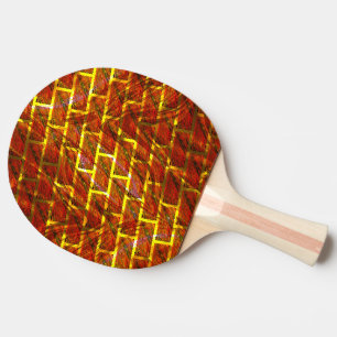 Red stained, scratched, gold grid or brick effect? ping pong paddle