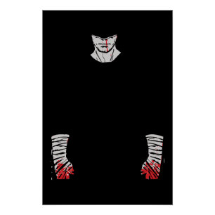 Red-Stained Warrior of Shadows Poster