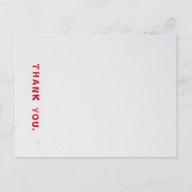 Red Stamped Thank You Postcard (Front)