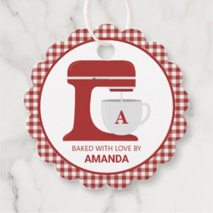 Red Stand Mixer Baking   Monogram    Favour Tags