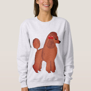 Red Standard Poodle with Bow Women's Sweatshirt