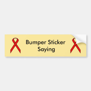 Red Standard Ribbon by Kenneth Yoncich Bumper Sticker