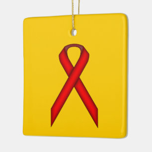 Red Standard Ribbon by Kenneth Yoncich Ceramic Tree Decoration