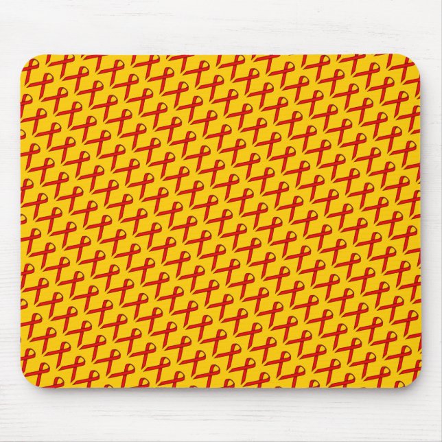 Red Standard Ribbon by Kenneth Yoncich Mouse Pad (Front)