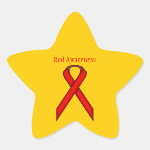Red Standard Ribbon by Kenneth Yoncich Star Sticker