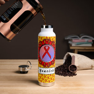 Red Standard Ribbon by Kenneth Yoncich Water Bottle