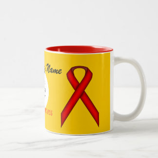 Red Standard Ribbon Template by Kenneth Yoncich Two-Tone Coffee Mug