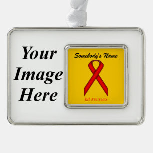 Red Standard Ribbon Tmpl (H-I) by Kenneth Yoncich Silver Plated Framed Ornament