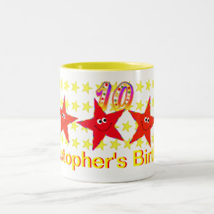 Red Star 10th Birthday Party Mug