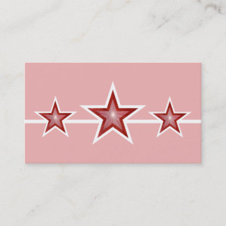 Red Star 3 stars business card pink