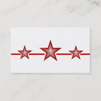 Red Star 3 stars business card white