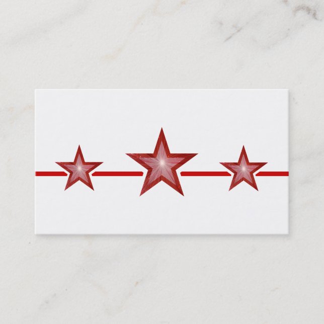 Red Star 3 stars business card white (Front)