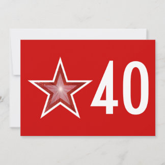Red Star '40' anniversary invitation red