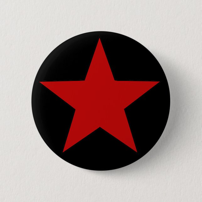 Red Star 6 Cm Round Badge (Front)