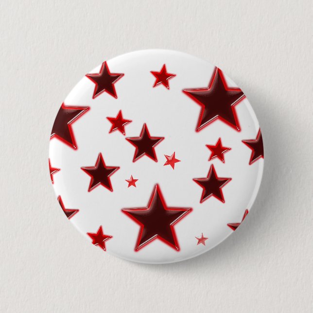 Red Star 6 Cm Round Badge (Front)