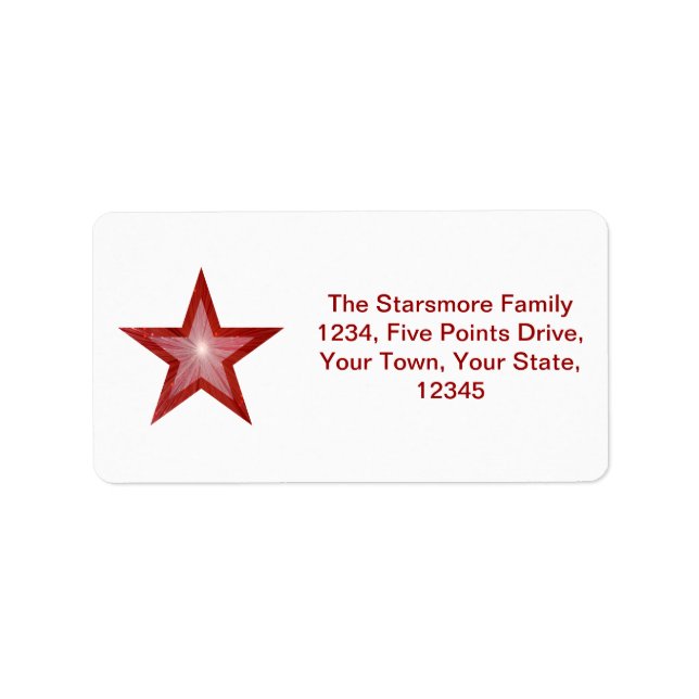 Red Star address label medium white (Front)