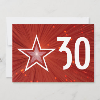 Red Star 'Age' birthday invitation