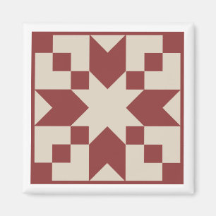 Red Star Barn Quilt Magnet
