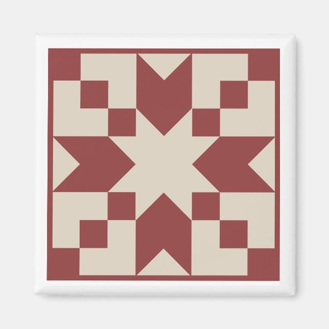 Red Star Barn Quilt Magnet (Front)