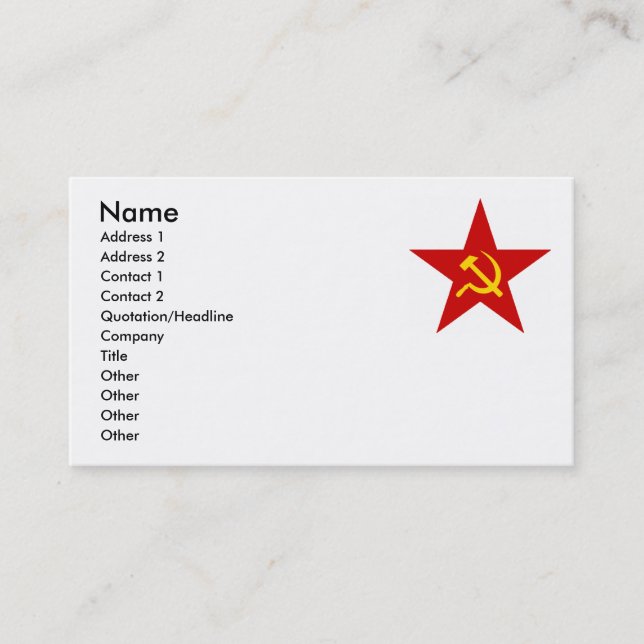 Red Star Business Card (Front)