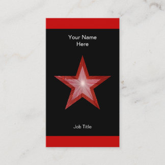 Red Star business card black stripe vertical