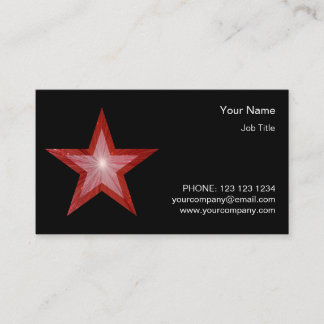 Red Star business card template side star black
