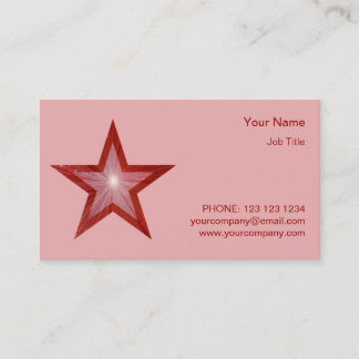 Red Star business card template side star pink