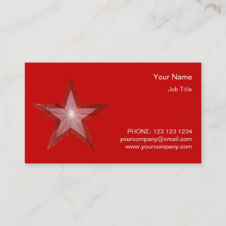 Red Star business card template side star red